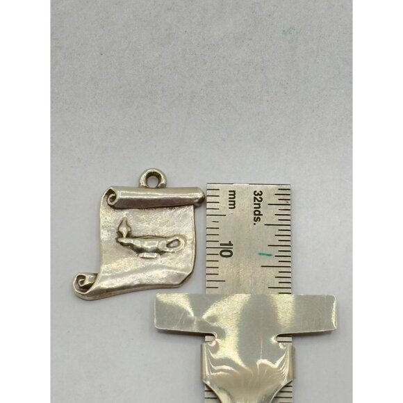 James Avery Sterling Silver 925 Retired Honor Roll Scroll Lamp Charm - Picture 5 of 5